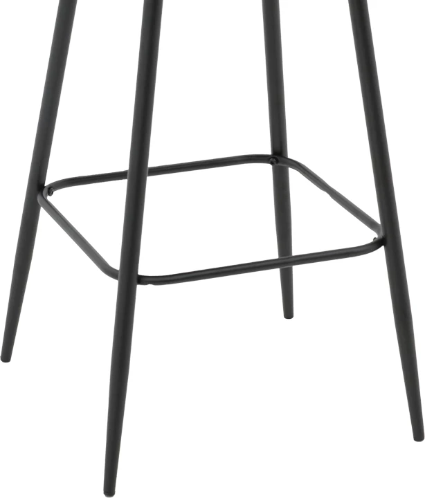 Karrige për bar Renish, pëlhurë teddy ivary, këmbë metalike të zeza, 51x57x114cm