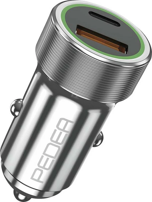 Karikues veture PEDEA 60040110, 20W, USB-A + USB-C, Silver