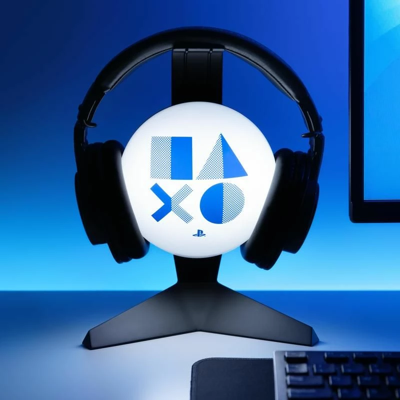 Llambë tavoline me mbajtëse kufjesh Paladone PlayStation Head Desk Lamp 23.5 cm, USB