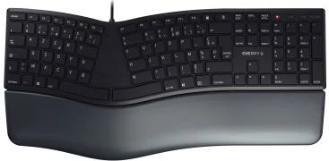 Tastierë ergonomike Cherry KC 4500 ERGO JK-4500FR-2 (JK4500FR2), USB, AZERTY, me mbështetëse kyçesh, e zezë