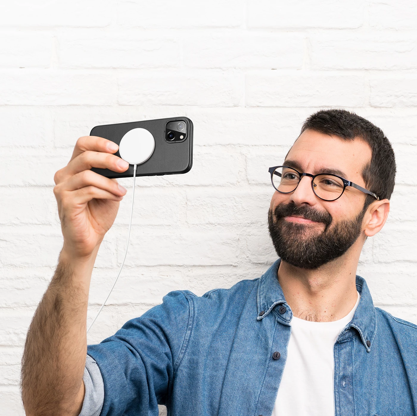 Mbështjellës Dux Ducis Grit për iPhone 14 Plus, lëkurë ekologjike, MagSafe, zi