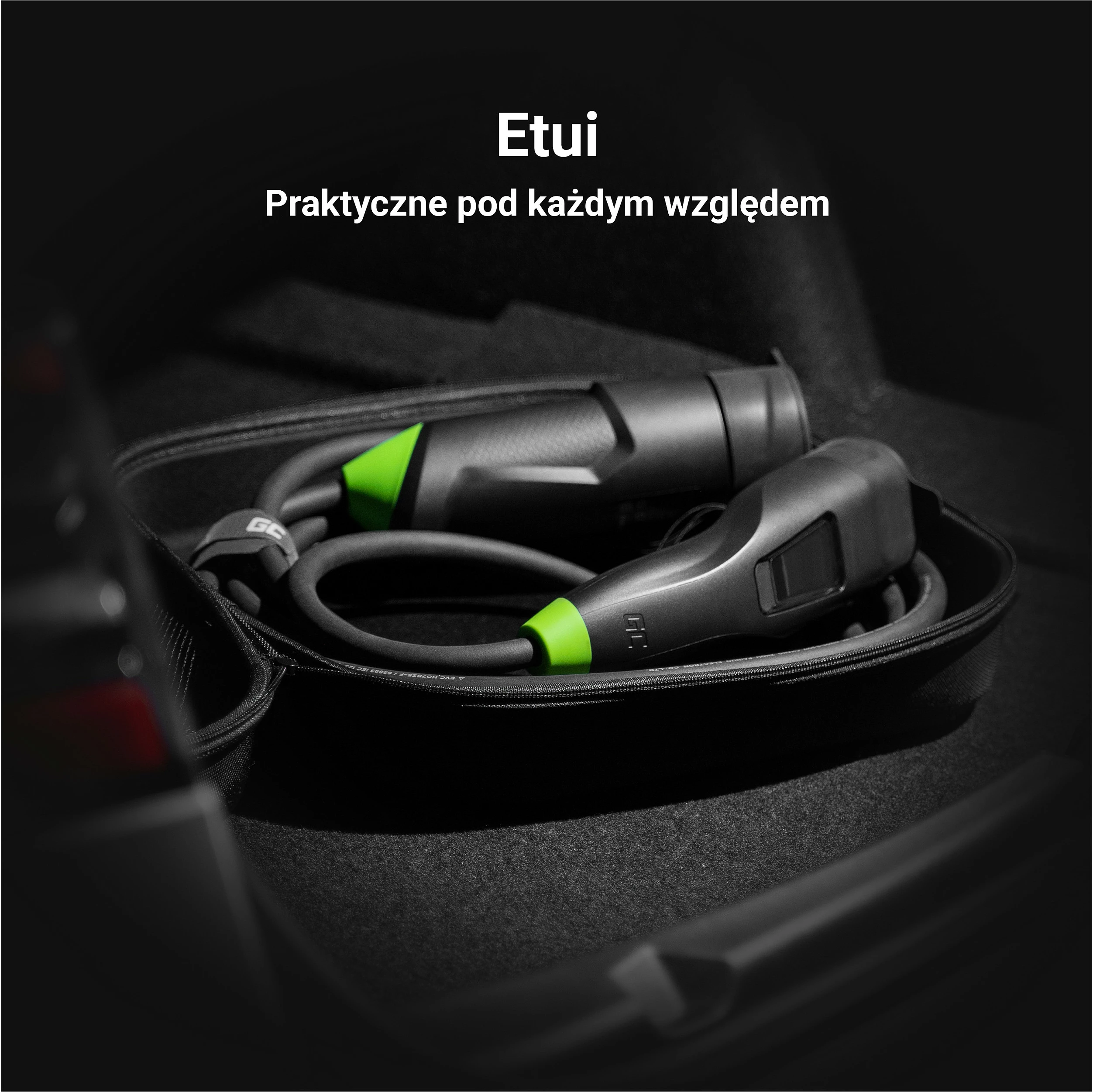 Stacion karikimi EV Green Cell Habu, 7 m, 2-në-1, 11 kW, i zi
