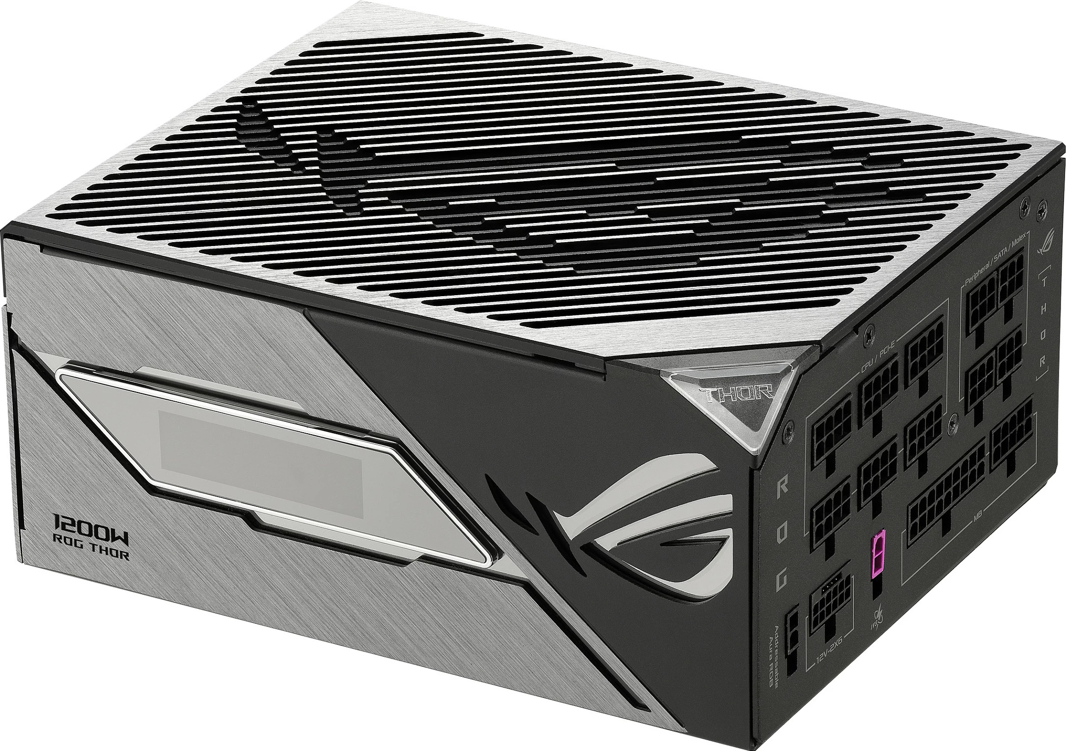 Furnizues rryme ASUS ROG Thor ROG-THOR-1200P3-G, 1200W, 80+ Platinum, ATX 3.1, fully modular, zi/argjend