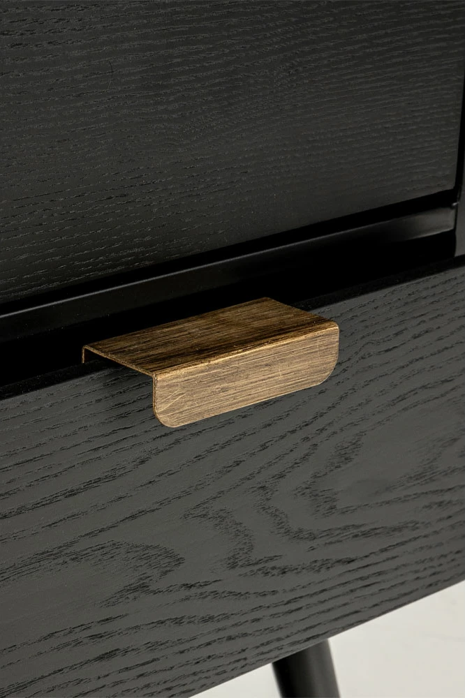 Komodinë Colombo, e zezë me të artë, 50x39x63