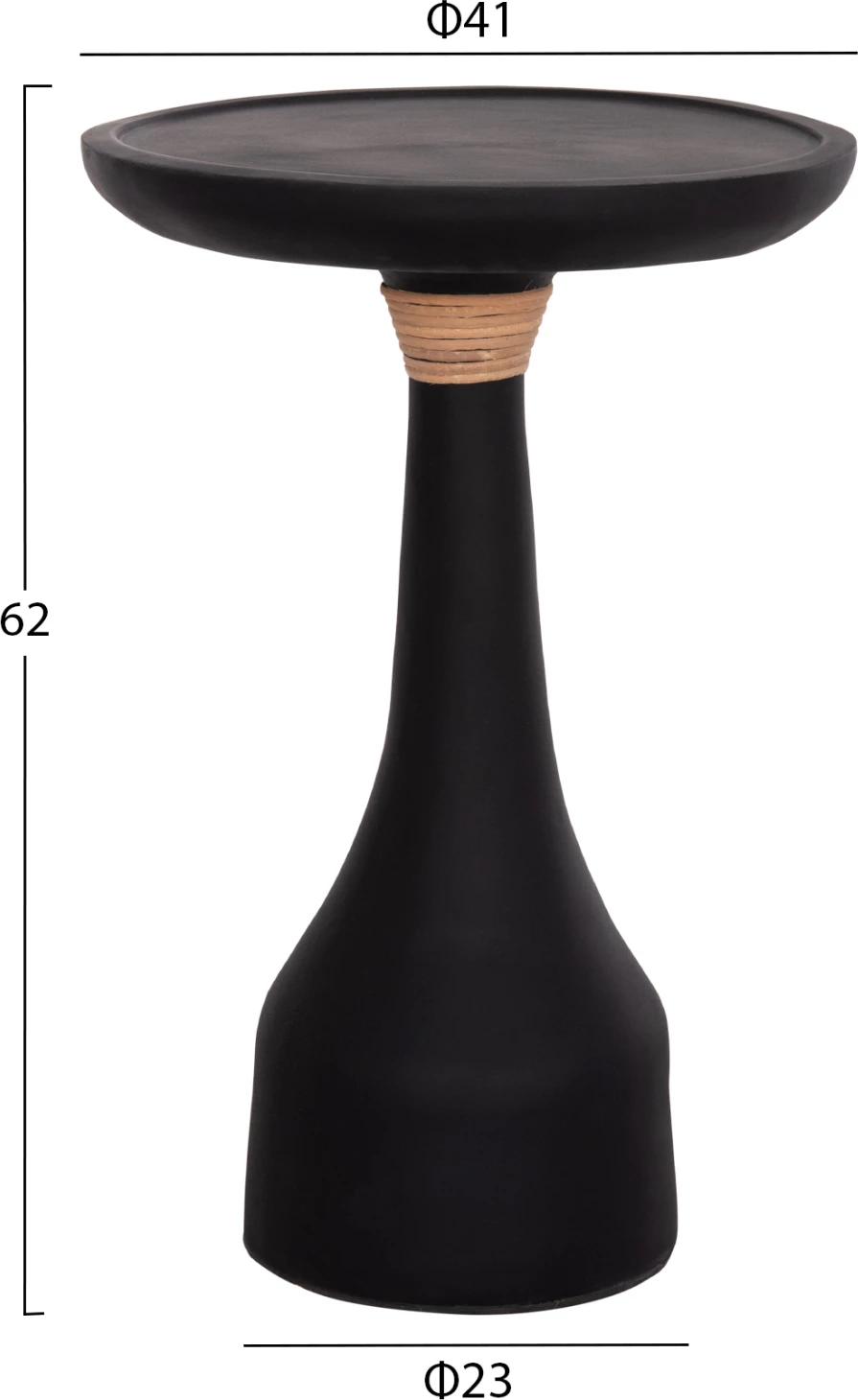 Tavolinë anësore e lartë, rrethore, ngjyrë e zezë, TORG FH18170.01, 41x62cm