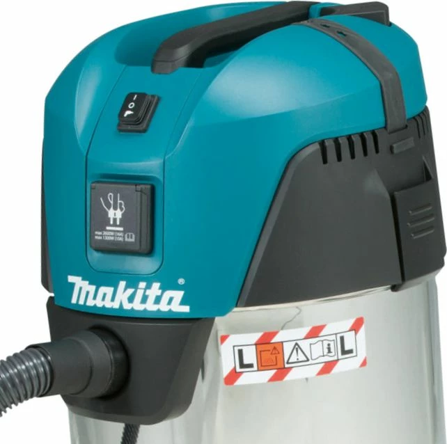 Fshesë industriale Makita VC3011L 26L 1000W wet & dry me prizë për vegla, turkeze/zezë