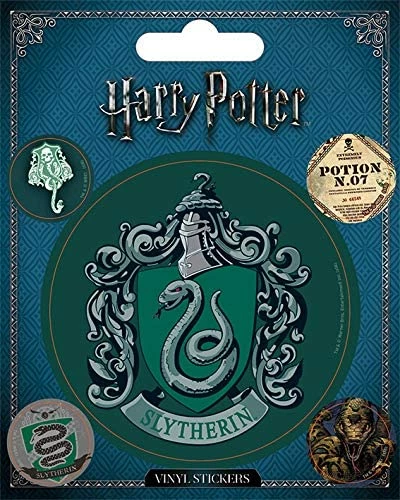 Sticker vinyl Pyramid Harry Potter Slytherin 10 x 12.5 cm, set stickerash, jeshile