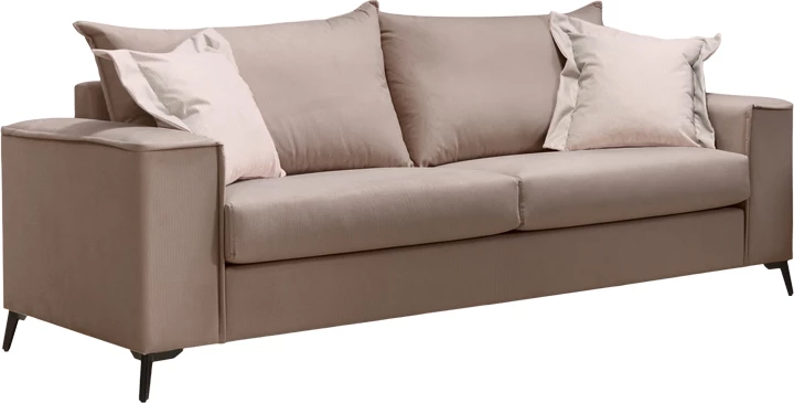 Set divanësh Verona 2 pjesë, pëlhurë moka me jastëkë ngjyrë krem