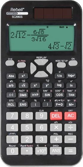 Kalkulator shkencor Rebell RE-SC2060S, ekran dot-matrix, furnizim bateri/solar, me kapak plastik, i zi