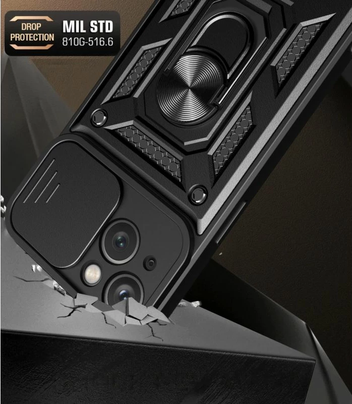Kapak telefoni Hurtel Hybrid Armor Camshield për iPhone 15 Plus, rozë [Ngjyra: Rozë]