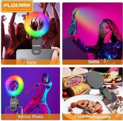 Dritë Unaze LED RGB për Telefon dhe Streaming – Plokama U20 Pro