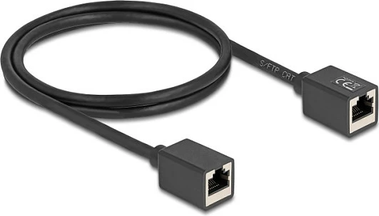 Kabllo rrjeti DeLOCK 90325, Cat6a S/FTP, RJ-45 F-F, 1 m, e zezë