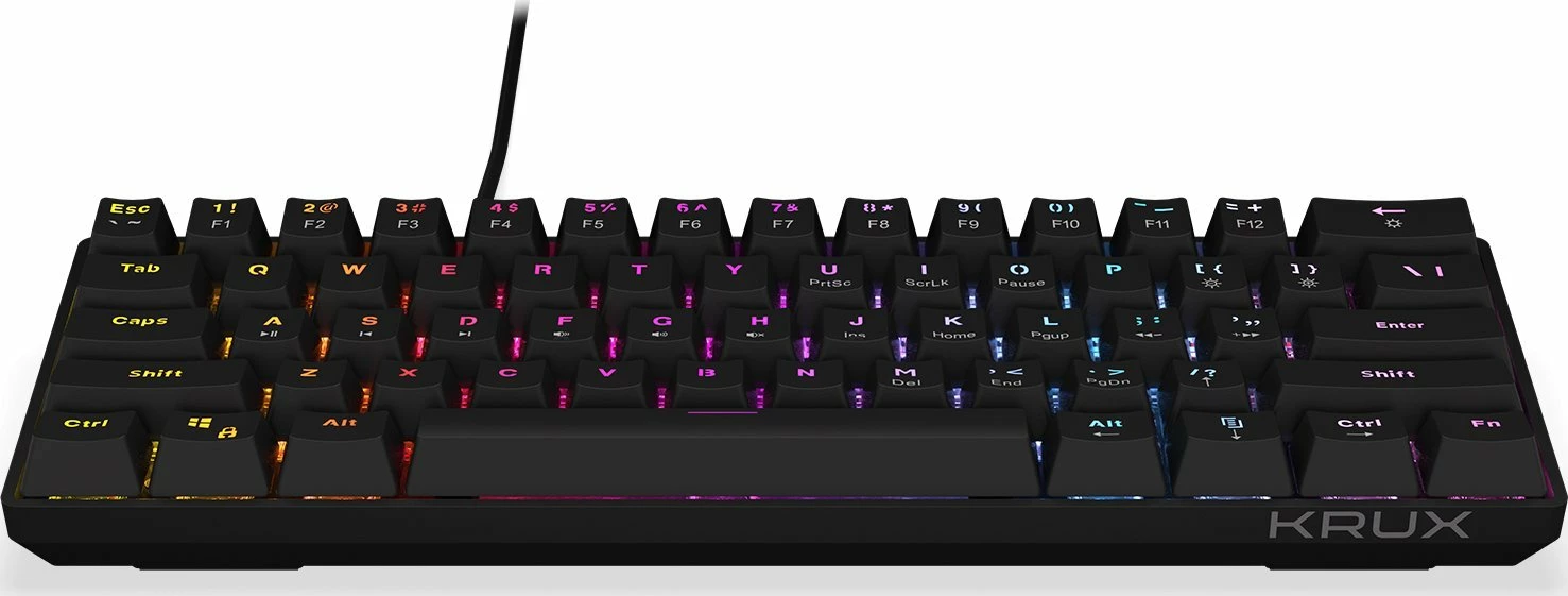 Tastierë mekanike gaming Krux Qara KRX0137 60% Outemu Red RGB e zezë