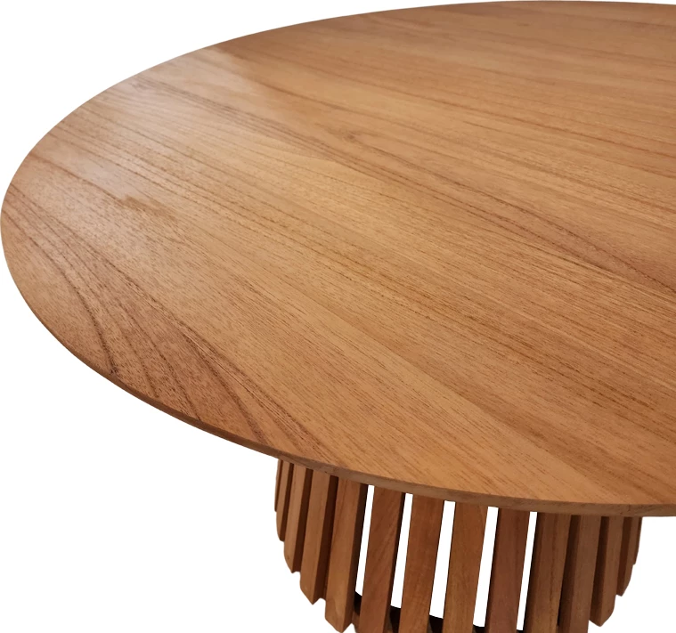 Tavolinë rrumbullake prej druri mindi, ngjyrë natyrale, Kenda I, 120x75cm