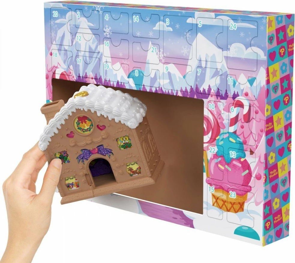 Kalendar aventi Mattel Polly Pocket JFV13, 1 mikro kukull + 24+ aksesorë, set