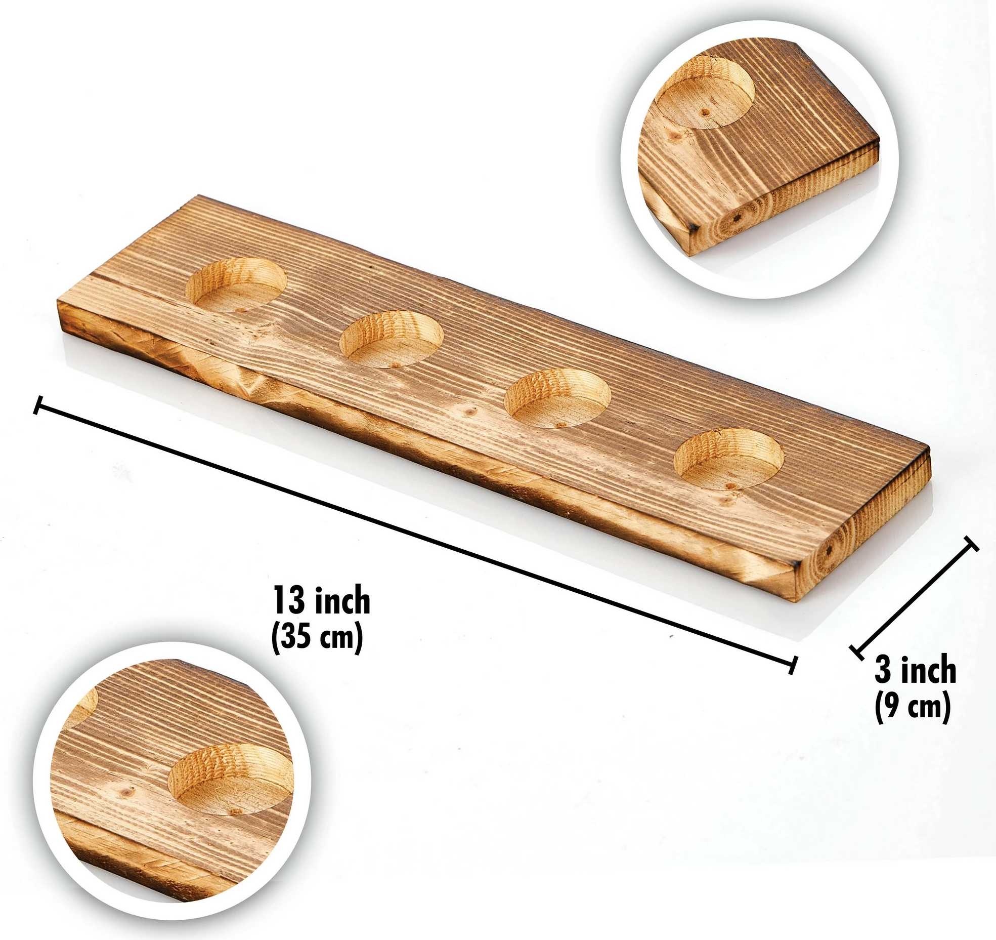 Mbajtës druri për qirinj të vegjël, ngjyrë natyrale, Aberto Design, Tealight N