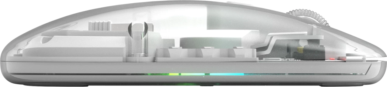 Maus Marvo M808W Prism 20W wireless, 2.4GHz/Bluetooth, RGB, bateri 400mAh, transparent