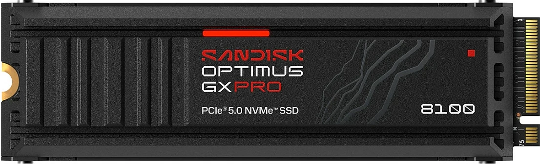 SSD M.2 Sandisk Optimus GXPRO 8100, 1TB, PCIe 5.0 NVMe, me heatsink, e zezë