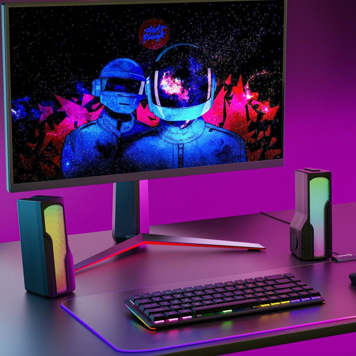 Altoparlantë gaming Rampage Arty X13 2.0 Bluetooth, RGB, USB 5V, të zeza