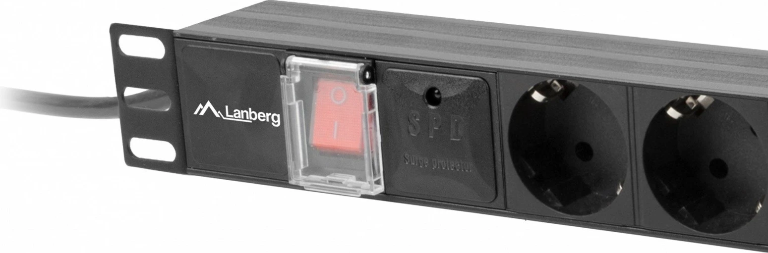 Listë elektrike rack Lanberg PDU-07F-0200-BK, 7x Schuko, 1U, 2m, e zezë
