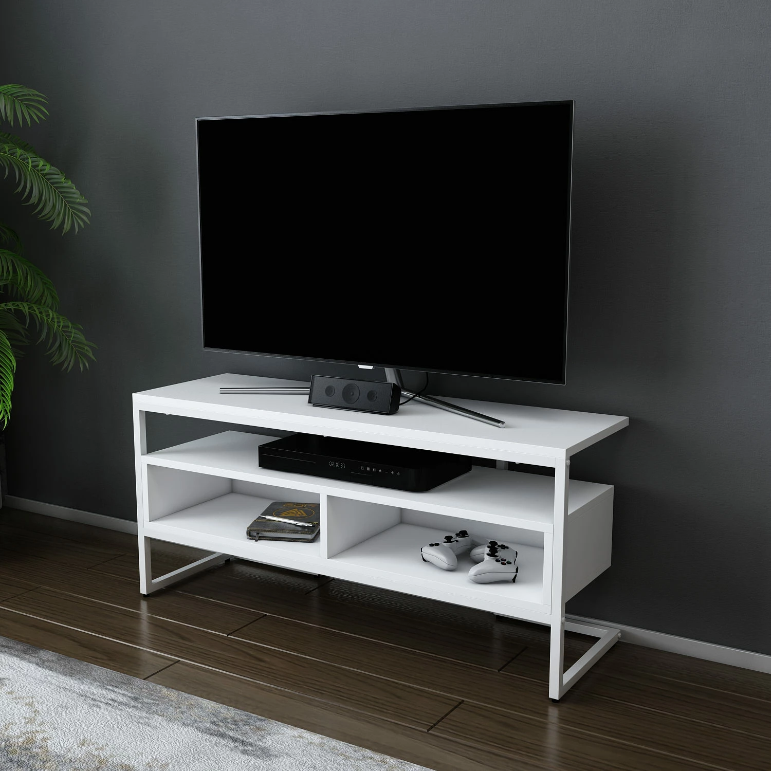 Komodë TV Hanah Home, Merrion, ngjyrë e bardhë
