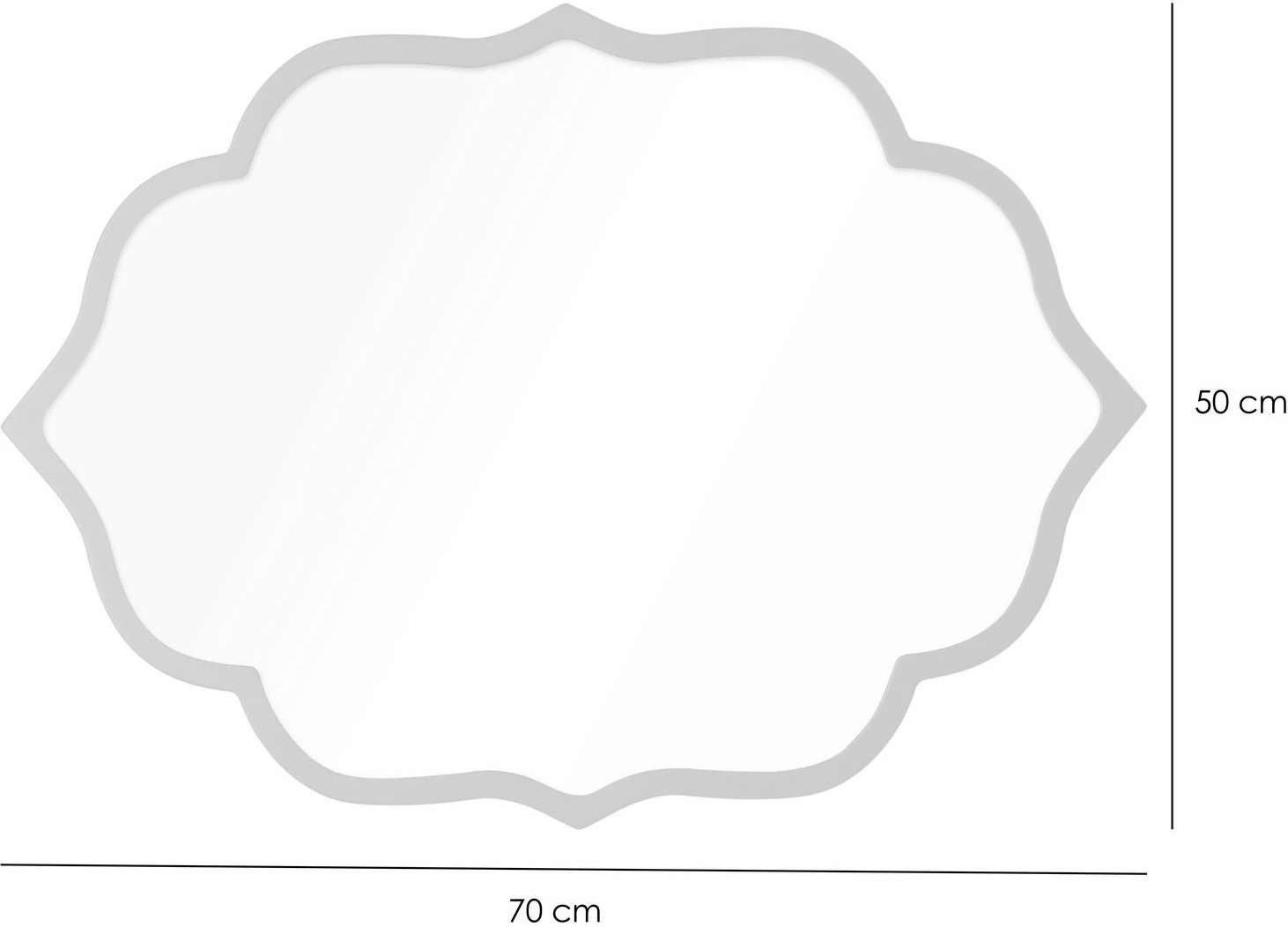 Pasqyrë dekorative, Skye Decor, kadife, 50x70, argjend