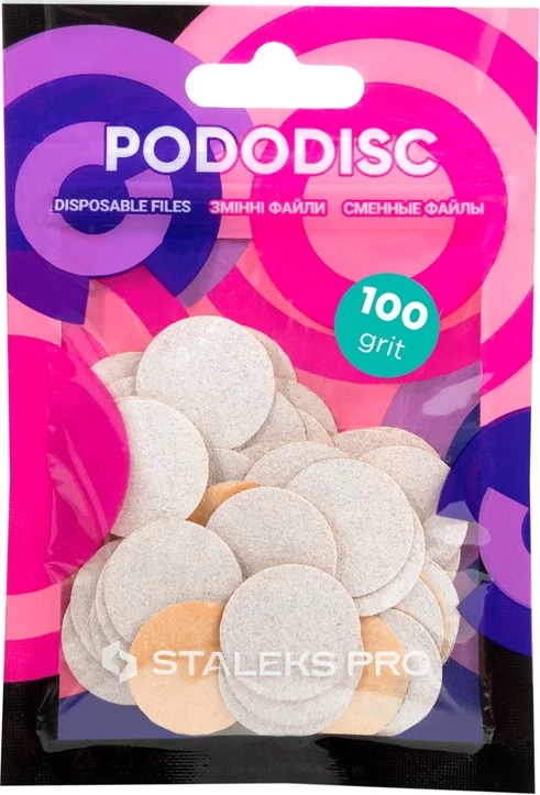 Jastëk zëvendësues për disk pedikyre Staleks PodoDisc Pro Expert White, 50 copë