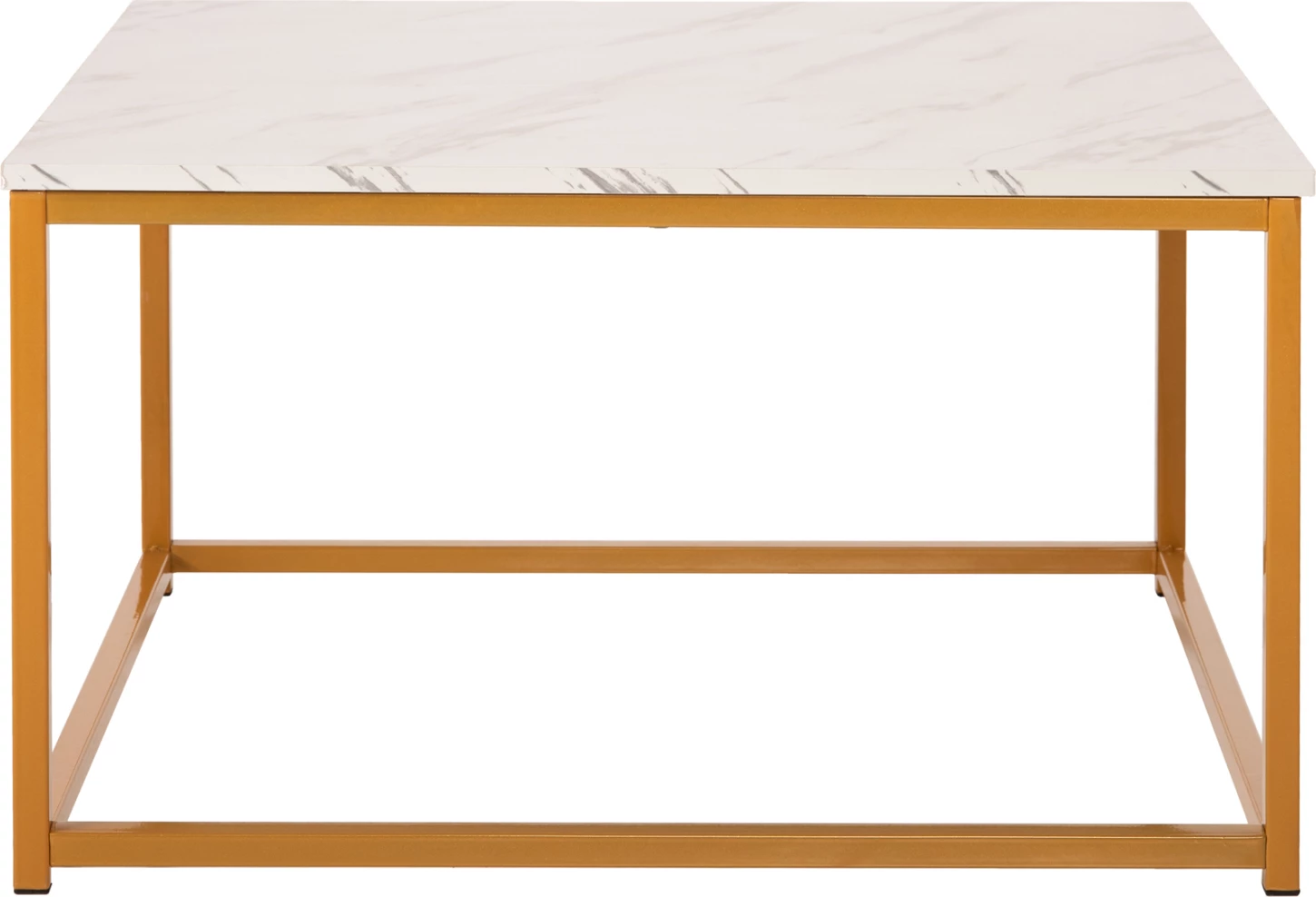 Tavolinë kafeje BRAYLEN FH8942.11 pamje mermeri të bardhë-bazë ari 75x75x43Hcm