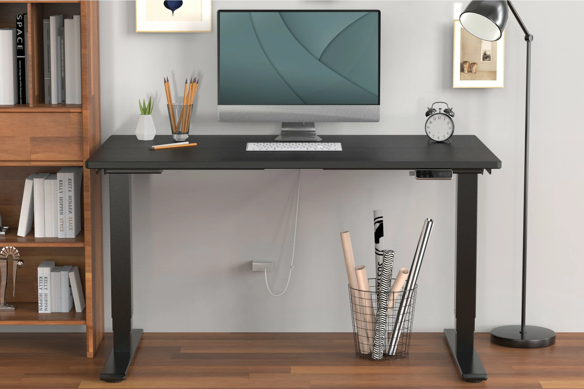 Kornizë tavoline elektrike Digitus DA-90434, 2 motorë, e zezë