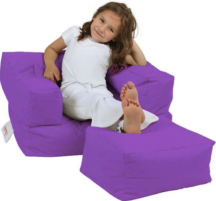 Set karrige dhe pouffe për fëmijë, ngjyrë vjollcë, për kopsht