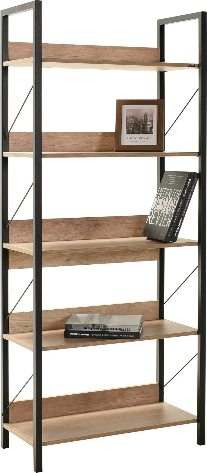 Raft librash Hanah Home, Ktp-850-Tt-1, ngjyrë arre dhe e zezë