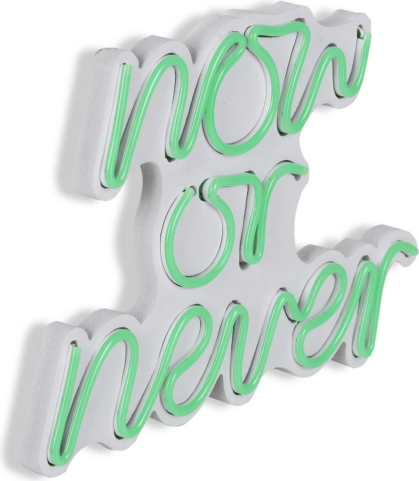 Dekor dritash LED plastike, 'Now or Never', ngjyrë e gjelbër