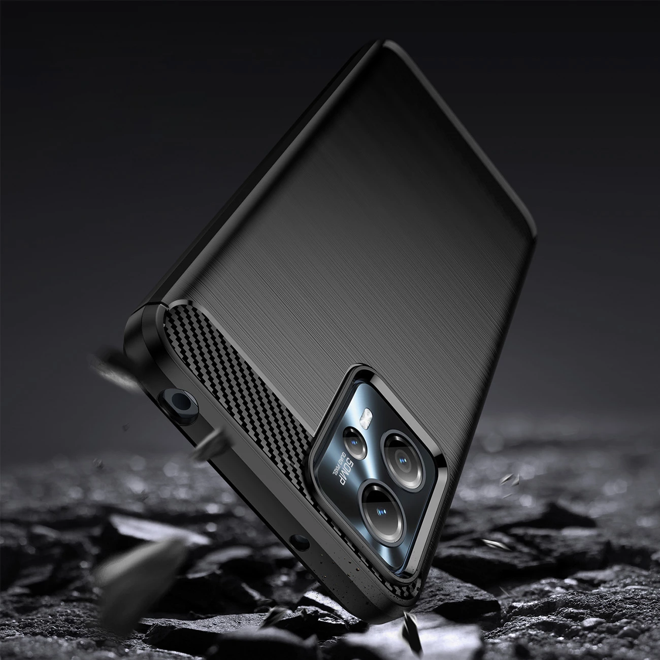 Mbështjellës Hurtel Carbon Case për Motorola Moto G13, TPU, i zi