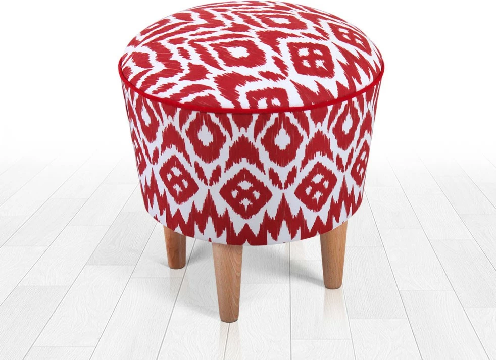 Puf bohem, ngjyrë e kuqe dhe e bardhë, Atelier del Sofa, Cor