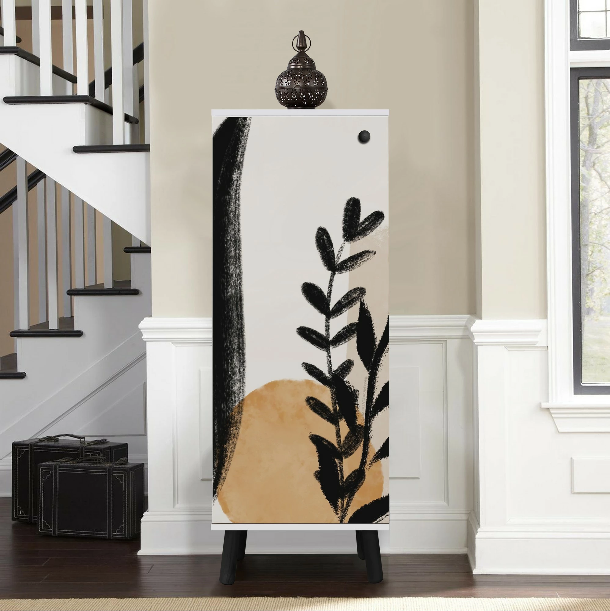 Dollap këpucësh Skye Decor, Vegas, SB 967, i bardhë e zi