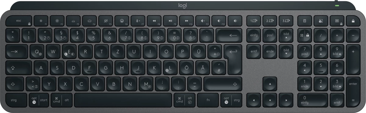 Tastierë, Logitech, MX Keys S 920-011565, layout gjerman (GER) me tastierë numerike, e zezë