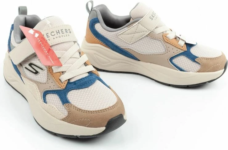 Atlete për djem Skechers Nova Jogger Velcro 419001L/NTBL, bezhë/blu [Madhësia: 30]