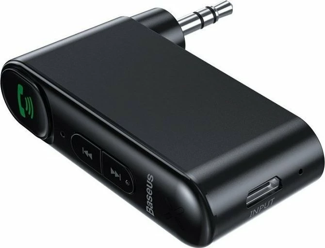 Transmetues/Marrës Bluetooth Baseus BSBA-02, Bluetooth 5.0, AUX MiniJack 3.5mm, handsfree me mikrofon, bateri 145 mAh, i zi