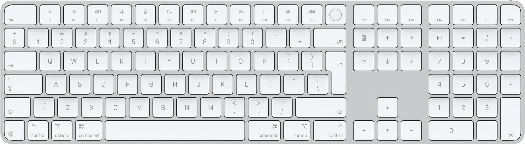 Tastierë Apple Magic Keyboard MXK73Z/A, QWERTY, USB Type-C + Bluetooth, Anglisht, Bardhë