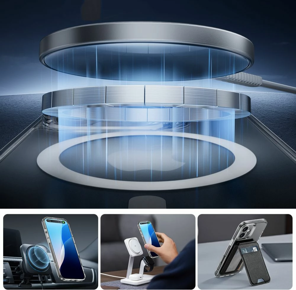 Mbështjellës ESR Classic Pro Set HaloLock për iPhone 16, me MagSafe, Transparent, set me xham mbrojtës