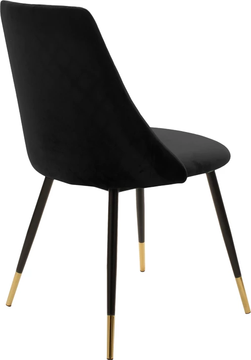 Karrige Giselle kadife e zezë, këmbë e zezë-ari