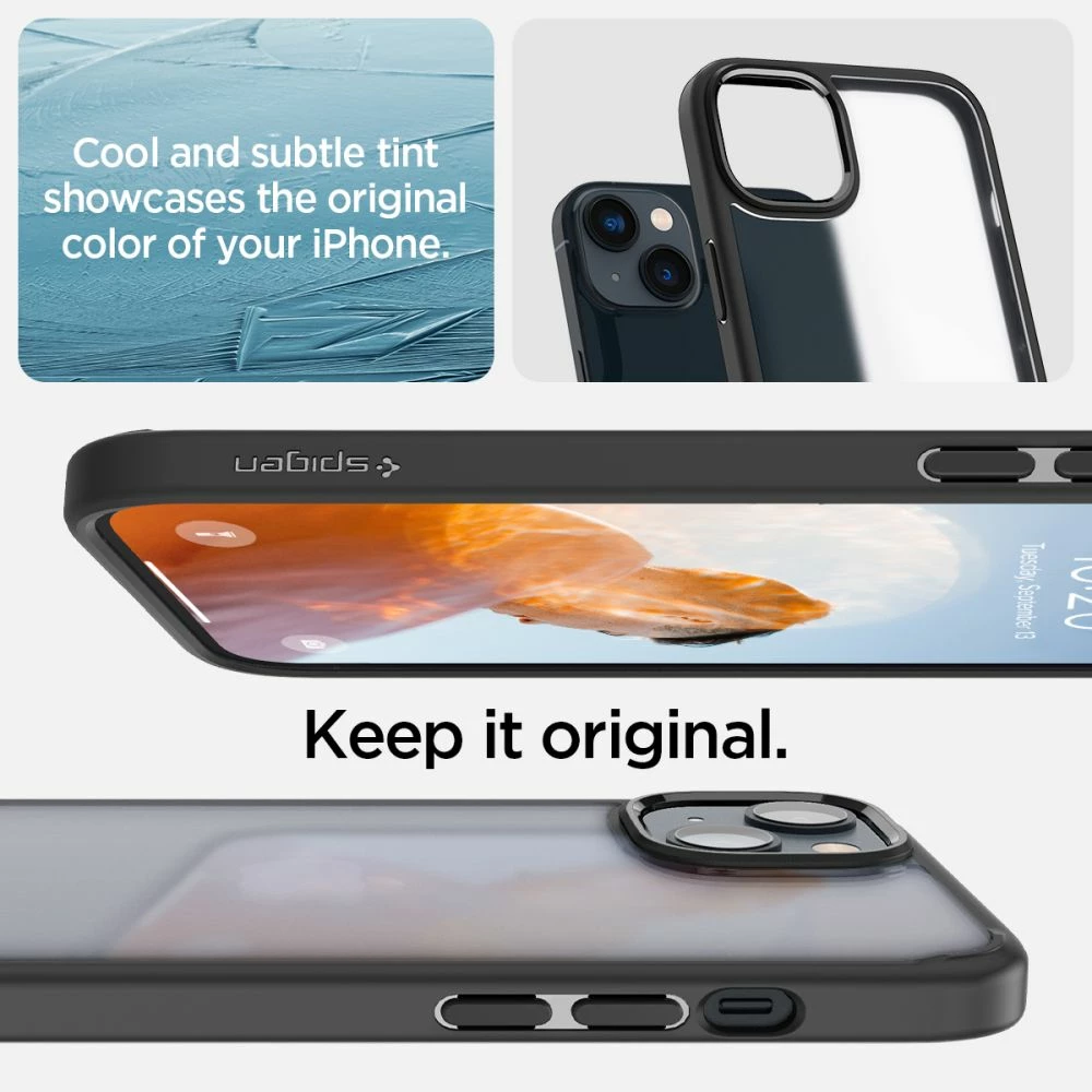 Mbështjellës, Spigen Ultra Hybrid për iPhone 14 Plus, TPU + polikarbonat, MIL-STD 810G, e zezë mat