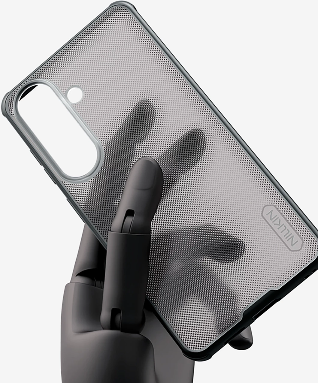 Mbështjellës Nillkin Super Frosted Shield Pro për Samsung Galaxy S26+, TPU/PC, e zezë transluzente, me kuti