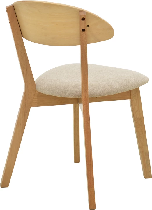 Karrige ngrënieje Canon, dru natyral, stof gri-bezhë, 43x43x79.5cm, set 2 copë