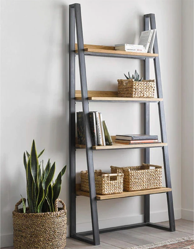 Raft librash Ryder, ngjyrë arre e zezë, 75x36x185cm