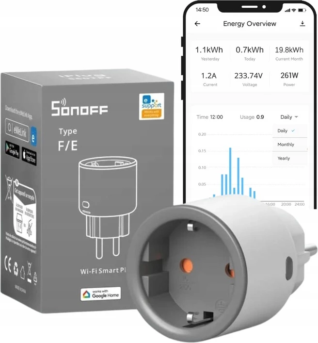SONOFF Spin-Prizë Inteligjente WiFi S60TPF me Matje Energjie 16A