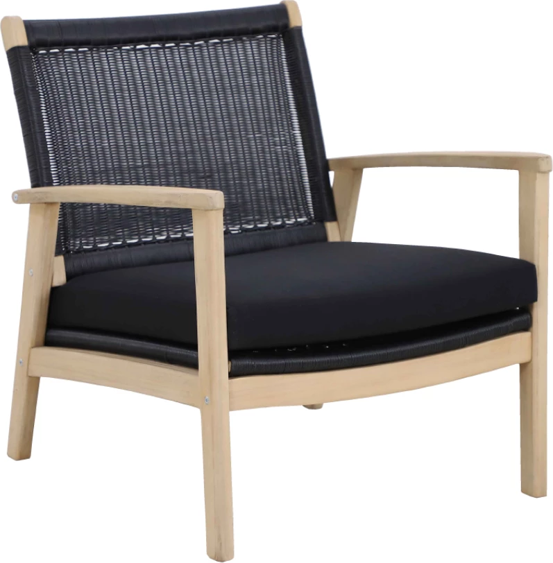 Karrige Salsa me jastëk, ngjyrë e zezë, 74.5x73x75.8