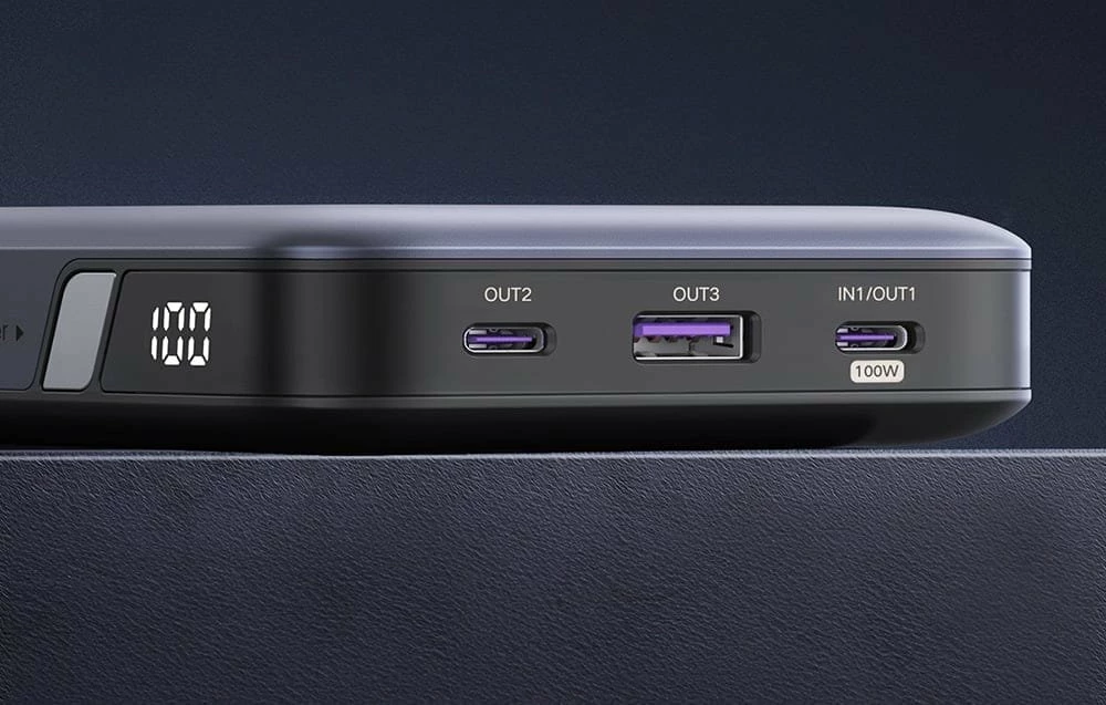 Powerbank Ugreen PB720 20000mAh 100W PD me display, Gri, me kabllo USB-C
