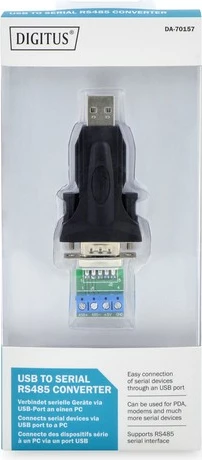 Adapter USB 2.0 në RS485 Digitus DA-70157, 80cm, i zi
