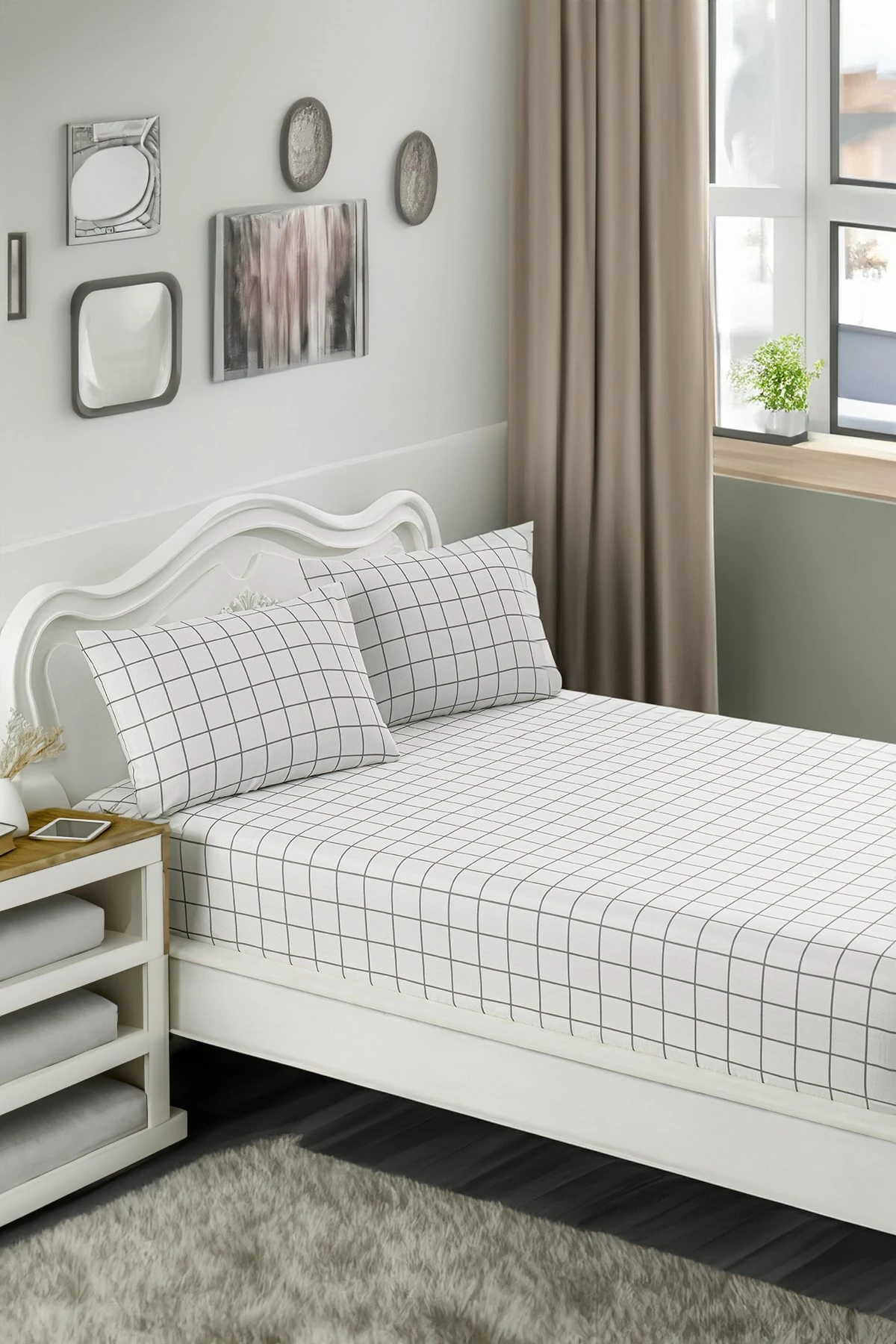 Set çarçafësh dopio L'essentiel, Artus, gri
